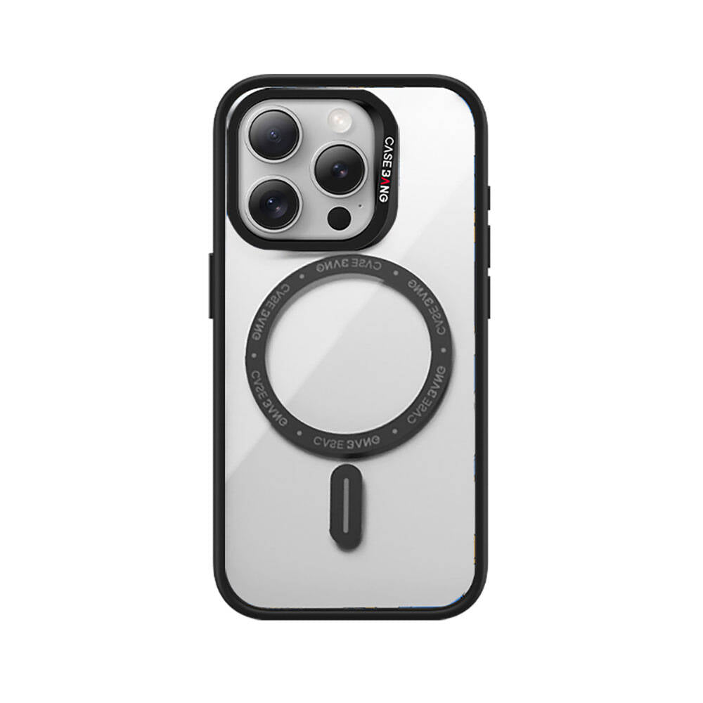 Apple iPhone 14 Pro Kılıf Magsafe Şarj Özellikli Casebang Body Frame Kapak Siyah