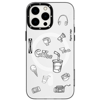 Apple iPhone 14 Pro Kılıf Magsafe Şarj Özellikli Desenli Youngkit Plaything Serisi Kapak Siyah