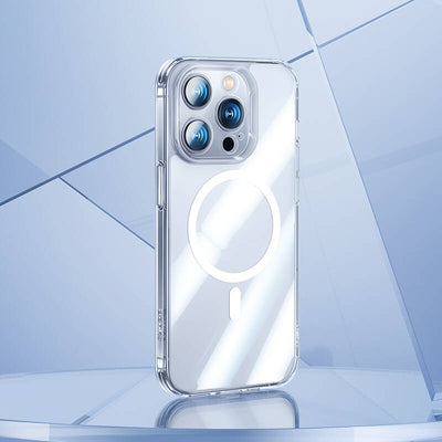 Apple iPhone 14 Pro Kılıf Magsafe Şarj Özellikli Kamera Korumalı Benks Corning Glass Serisi Kapak Renksiz