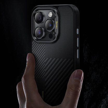 iPhone 14 Pro Kılıf M-safe Şarj Özellikli Karbon Fiber Benks Montage Hybrid ArmorPro Kevlar Kılıf