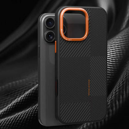 iPhone 14 Pro Kılıf M-safe Şarj Özellikli Karbon Fiber Görünümlü Zore Kamp Kılıf