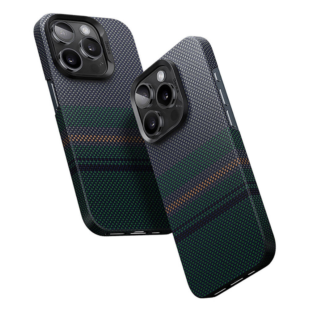 iPhone 14 Pro Kılıf M-safe Şarj Özellikli Karbon Fiber Tasarımlı Benks Aurora ArmorAir Kevlar Kılıf