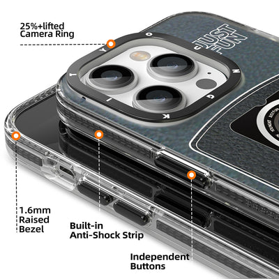 Apple iPhone 14 Pro Kılıf Magsafe Şarj Özellikli Lens Figürlü YoungKit Art Film Serisi Kapak Beyaz