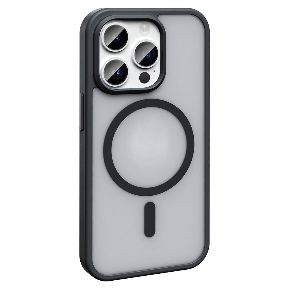 Apple iPhone 14 Pro Kılıf M-safe Şarj Özellikli Mat Arka Yüzey Zore Sio Kapak Siyah