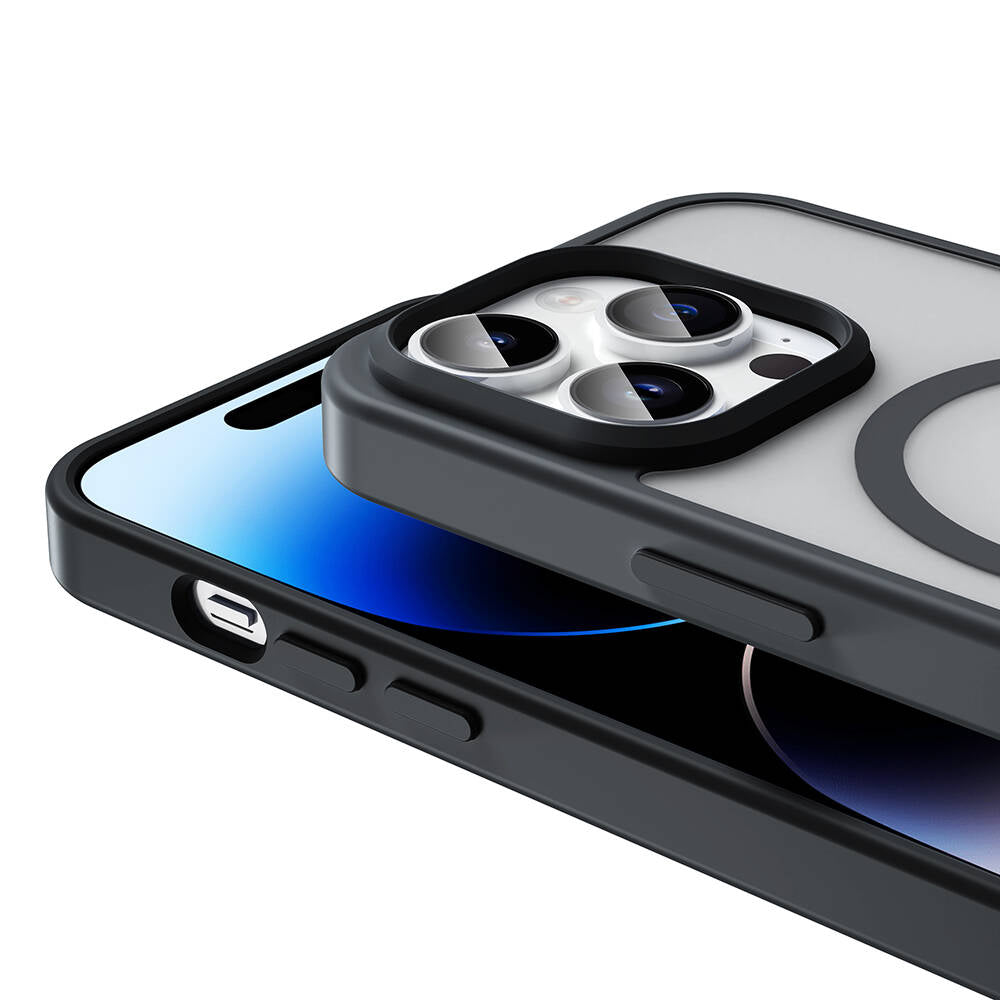 Apple iPhone 14 Pro Kılıf M-safe Şarj Özellikli Mat Arka Yüzey Zore Sio Kapak Lacivert