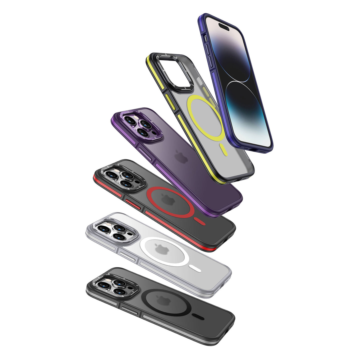 Apple iPhone 14 Pro Kılıf Magsafe Şarj Özellikli Mat Görünümlü Wlons Vevo Kapak Siyah