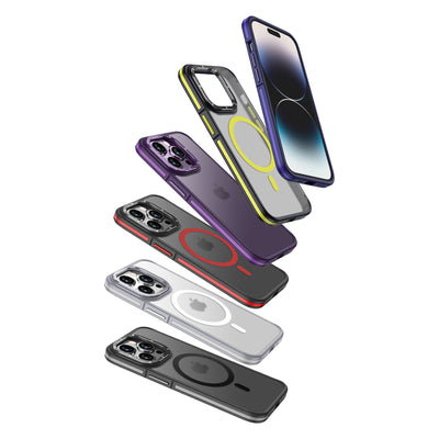 Apple iPhone 14 Pro Kılıf Magsafe Şarj Özellikli Mat Görünümlü Wlons Vevo Kapak Kırmızı