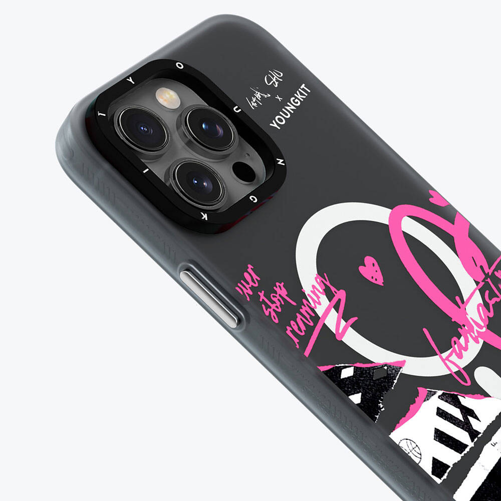 Apple iPhone 14 Pro Kılıf Magsafe Şarj Özellikli Shu Tasarımlı Youngkit Dreamland Serisi Kapak Siyah