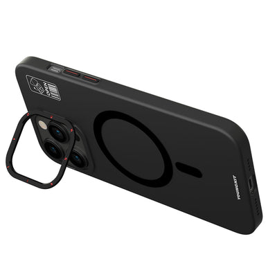 Apple iPhone 14 Pro Kılıf Magsafe Şarj Özellikli Standlı YoungKit Hermit Bracket Serisi Kapak Beyaz