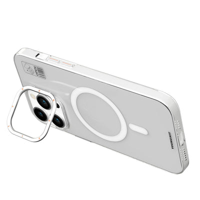 Apple iPhone 14 Pro Kılıf Magsafe Şarj Özellikli Standlı YoungKit Hermit Bracket Serisi Kapak Beyaz