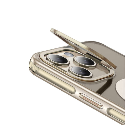 Apple iPhone 14 Pro Kılıf Magsafe Şarj Özellikli Wlons Standlı Efsane Kapak Siyah