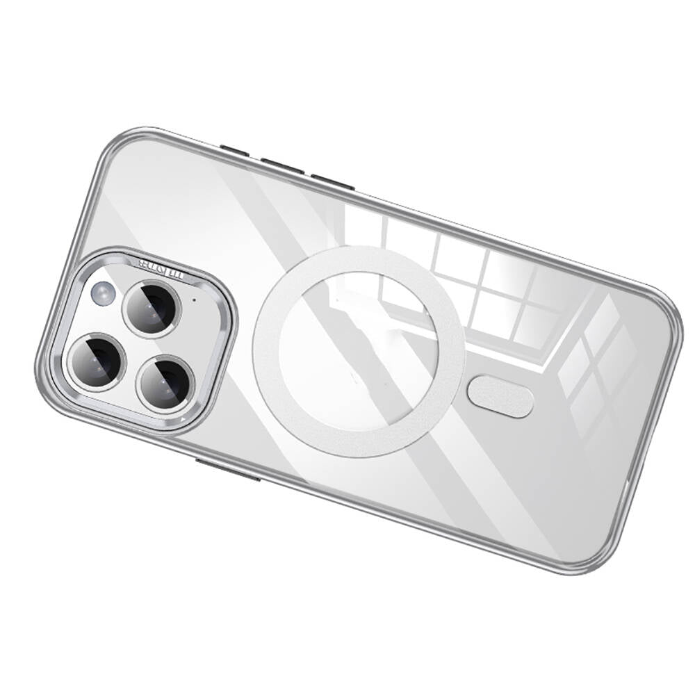 Apple iPhone 14 Pro Kılıf Magsafe Şarj Özellikli Wlons Standlı Efsane Kapak Mor