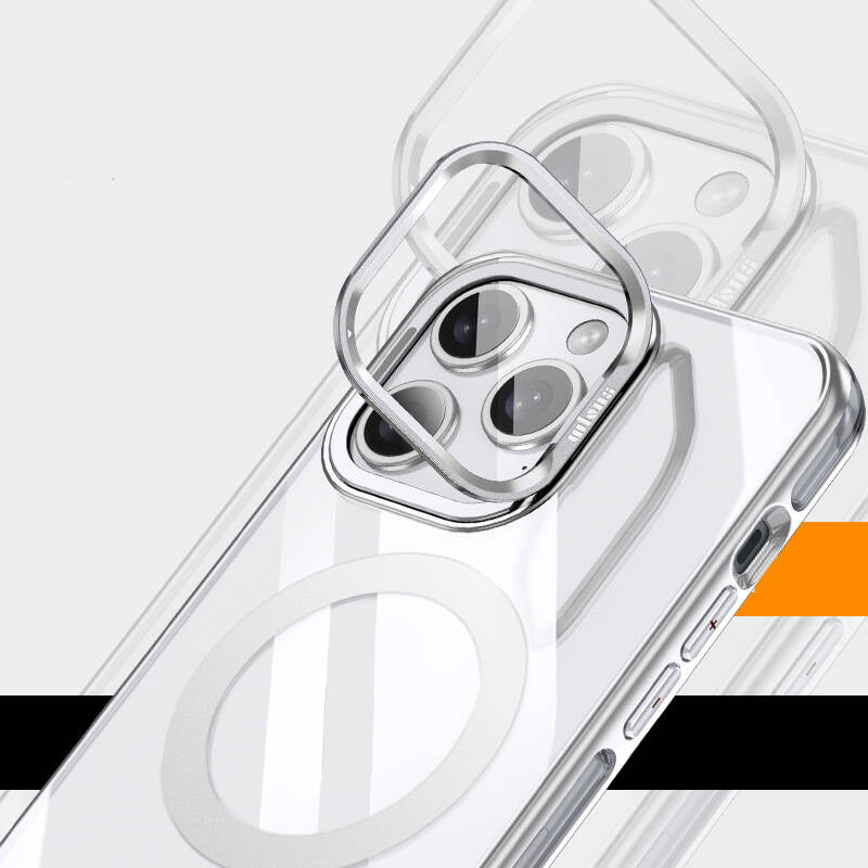 Apple iPhone 14 Pro Kılıf Magsafe Şarj Özellikli Wlons Standlı Efsane Kapak Mor