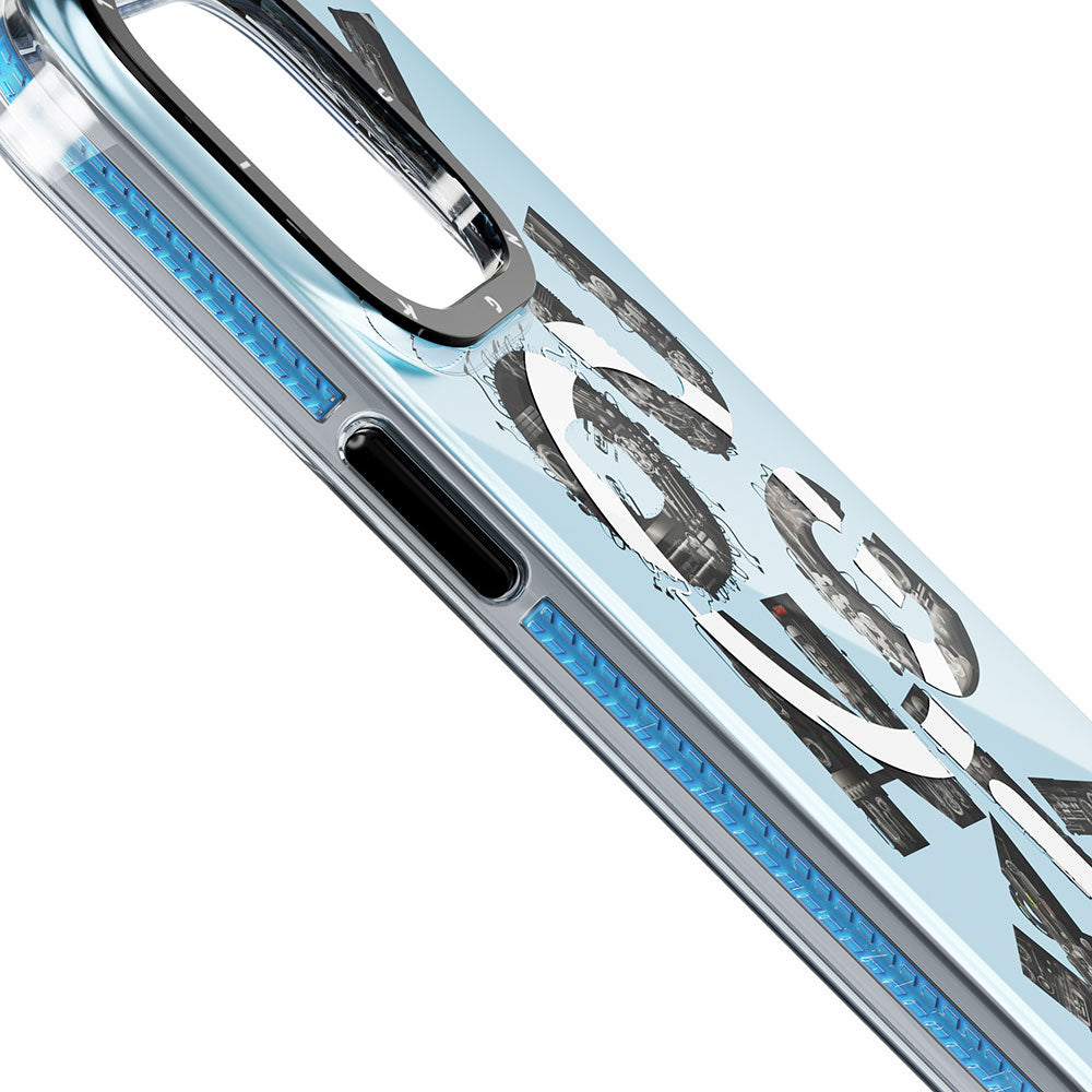 Apple iPhone 14 Pro Kılıf Magsafe Şarj Özellikli Yazı Temalı YoungKit Mechanic Serisi Kapak Gri