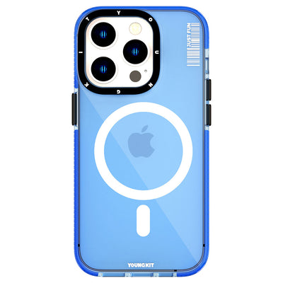 Apple iPhone 14 Pro Kılıf Magsafe Şarj Özellikli YoungKit Crystal Color Serisi Kapak Pembe