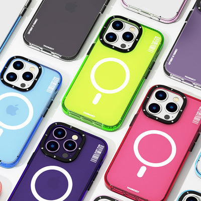 Apple iPhone 14 Pro Kılıf Magsafe Şarj Özellikli YoungKit Crystal Color Serisi Kapak Renksiz