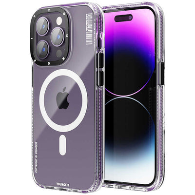 Apple iPhone 14 Pro Kılıf Magsafe Şarj Özellikli YoungKit Exquisite Serisi Kapak Pembe