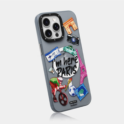 Apple iPhone 14 Pro Max Kılıf Magsafe Şarj Özellikli Youngkit in Paris Serisi Kapak Gri