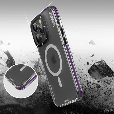 Apple iPhone 14 Pro Kılıf Magsafe Şarj Özellikli Youngkit Jane Sand Serisi Kapak Derin Mor