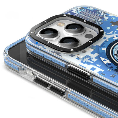 Apple iPhone 14 Pro Kılıf Magsafe Şarj Özellikli YoungKit Kamuflaj Serisi Kapak Beyaz