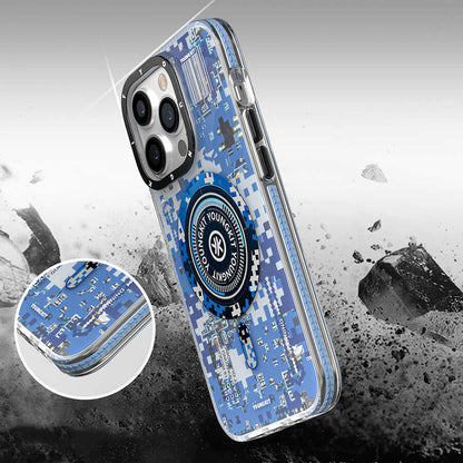 iPhone 14 Pro Kılıf M-safe Şarj Özellikli YoungKit Kamuflaj Serisi Kılıf