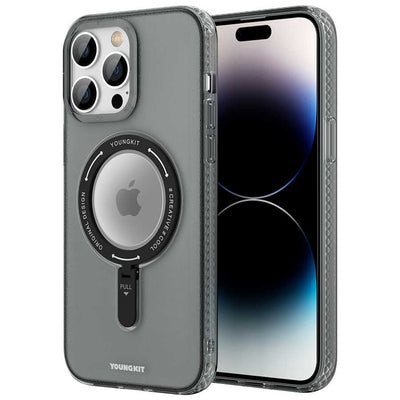 Apple iPhone 14 Pro Kılıf Magsafe Şarj Özellikli Youngkit Rock Serisi Kapak Derin Mor