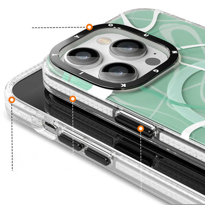 Apple iPhone 14 Pro Kılıf Magsafe Şarj Özellikli Youngkit Water-Ink Serisi Kapak Beyaz