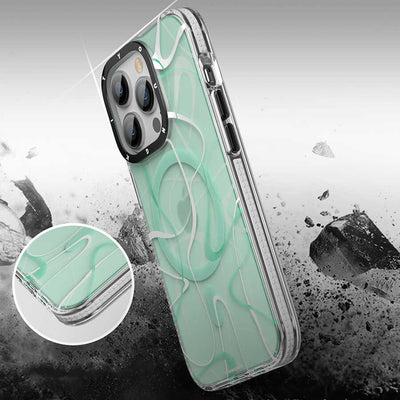Apple iPhone 14 Pro Kılıf Magsafe Şarj Özellikli Youngkit Water-Ink Serisi Kapak Beyaz