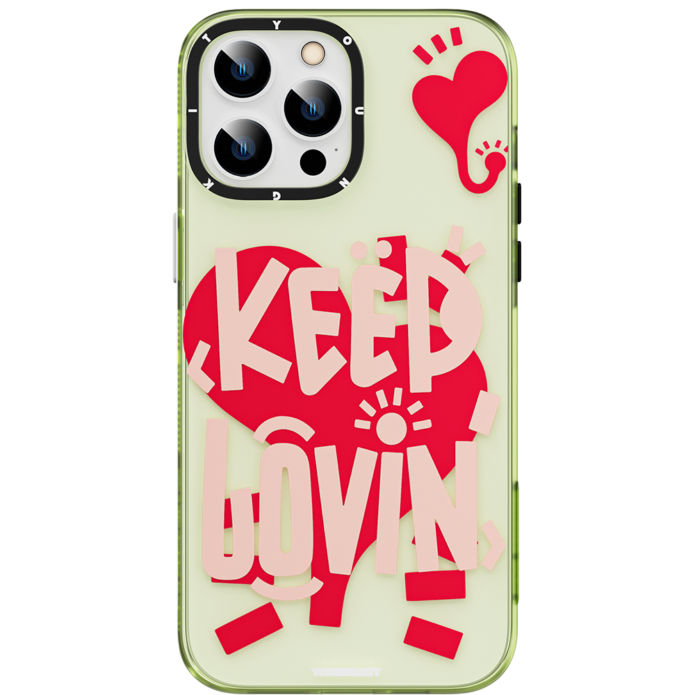 Apple iPhone 14 Pro Kılıf Mutlu Mod Figürlü YoungKit Happy Mood Serisi Kapak Su Yeşil