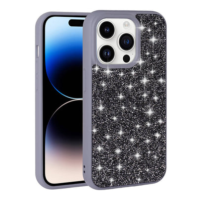 Apple iPhone 14 Pro Kılıf Parlak Taşlı Tasarım Zore Pırlanta Kapak Siyah