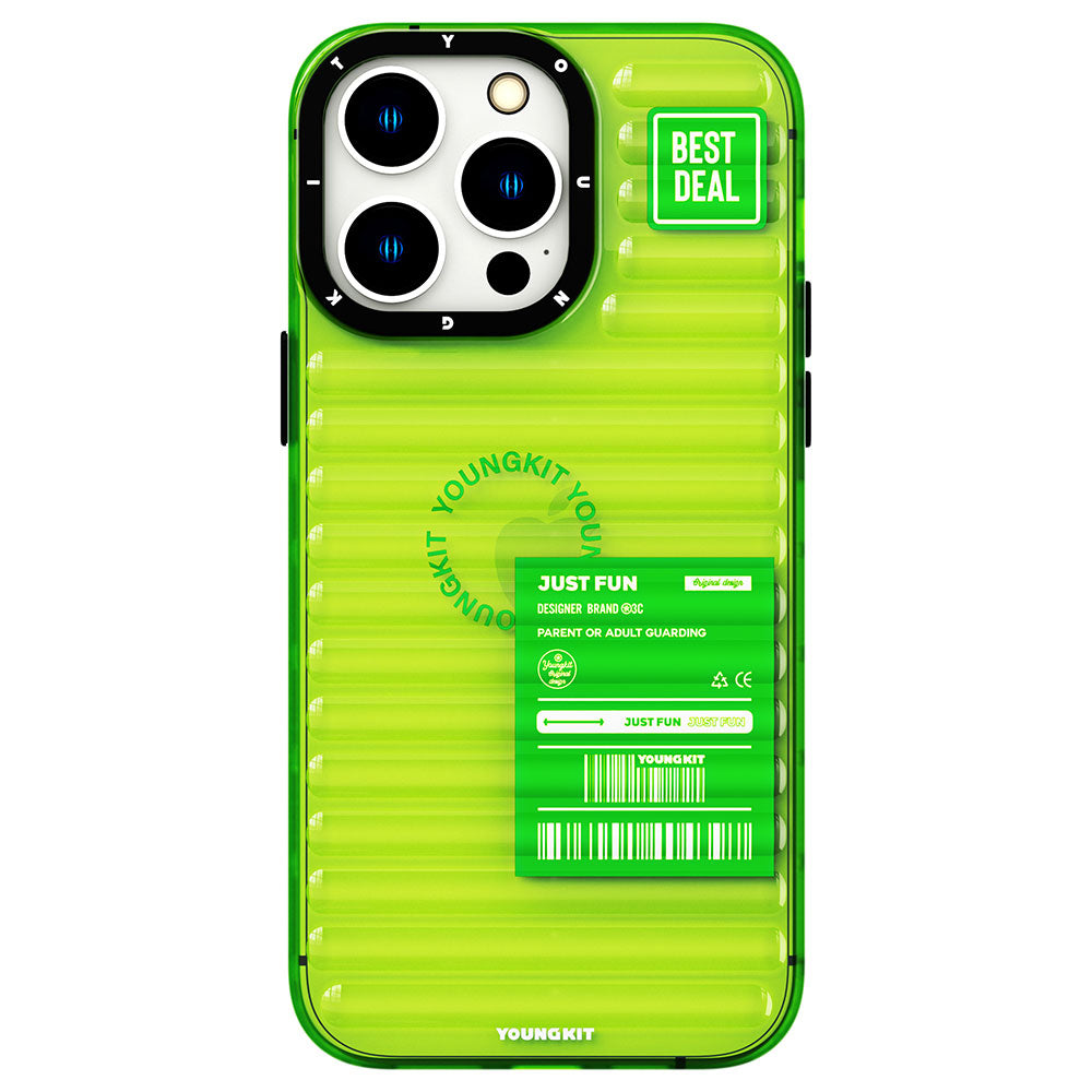Apple iPhone 14 Pro Kılıf Şeffaf Renkli Tasarım YoungKit Fluorite Serisi Kapak Siyah