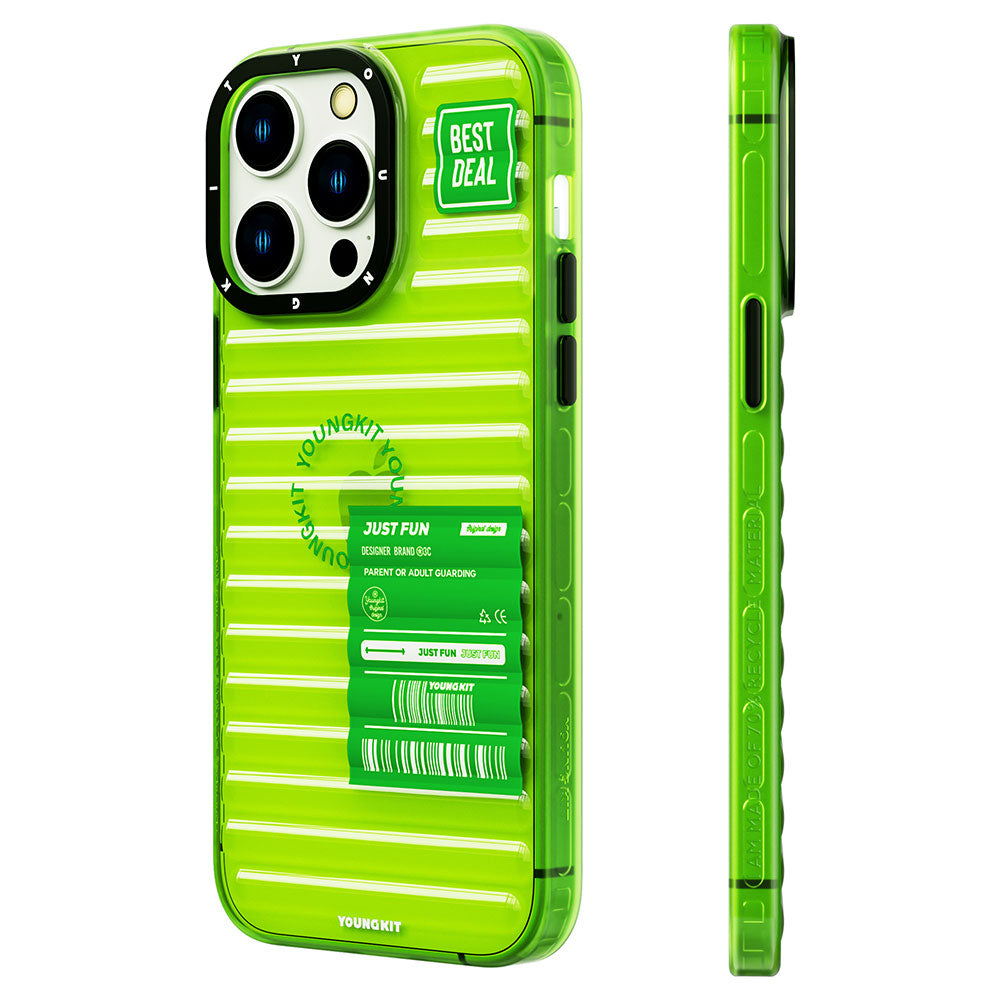 Apple iPhone 14 Pro Kılıf Şeffaf Renkli Tasarım YoungKit Fluorite Serisi Kapak Siyah