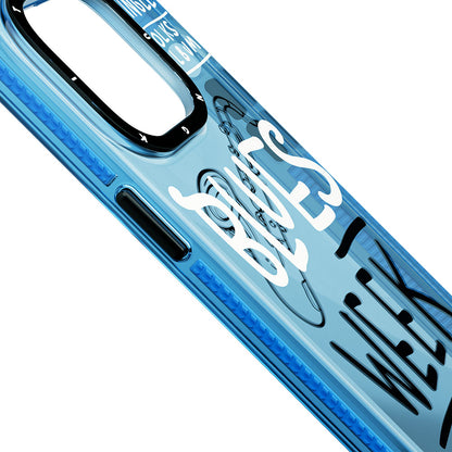 iPhone 14 Pro Kılıf Şeffaf Renkli Yazı Temalı Tasarım YoungKit Jazz Serisi Kılıf