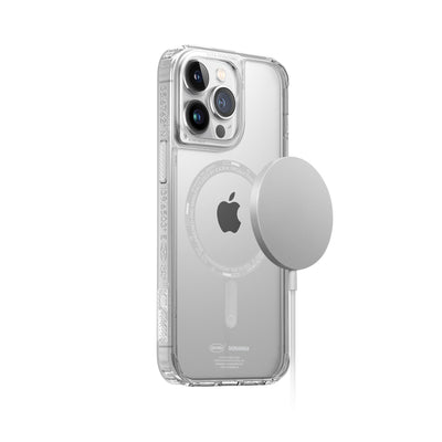 Apple iPhone 14 Pro Kılıf SkinArma Şeffaf Airbag Tasarımlı Magsafe Şarj Özellikli Saido Kapak Mor