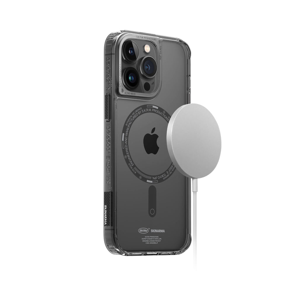 Apple iPhone 14 Pro Kılıf SkinArma Şeffaf Airbag Tasarımlı Magsafe Şarj Özellikli Saido Kapak Mor