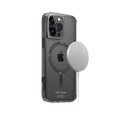 Apple iPhone 14 Pro Kılıf SkinArma Şeffaf Airbag Tasarımlı Magsafe Şarj Özellikli Saido Kapak Mor