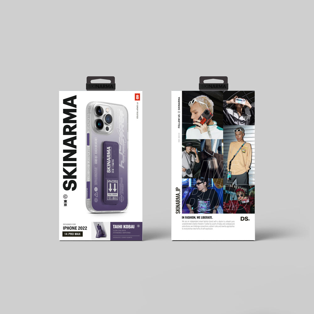 Apple iPhone 14 Pro Kılıf SkinArma Standlı Şeffaf Tasarımlı Taihi Kobai Kapak Mor