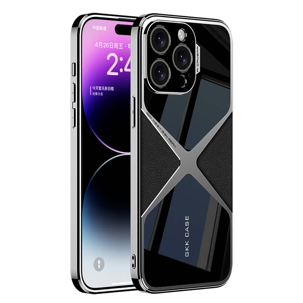 iPhone 14 Pro Kılıf Ultra İnce Kamera Korumalı PC + Deri Arka Yüzey Zore X-Pro Kılıf
