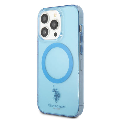 Apple iPhone 14 Pro Kılıf U.S. POLO ASSN. Magsafe Şarj Özellikli Transparan Tasarım Kapak Renksiz