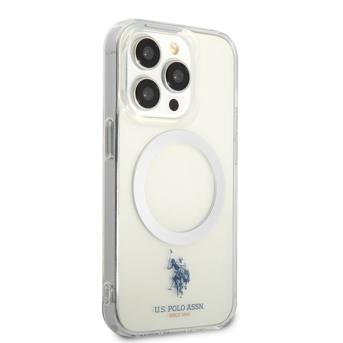 Apple iPhone 14 Pro Kılıf U.S. POLO ASSN. Magsafe Şarj Özellikli Transparan Tasarım Kapak Renksiz