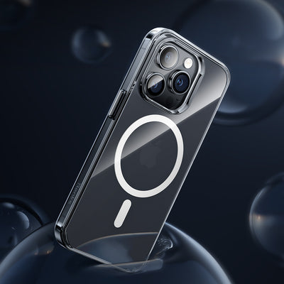 Apple iPhone 14 Pro Kılıf Wireless Şarj Destekli Benks Yeni Magnetik Crystal PC Kapak Renksiz