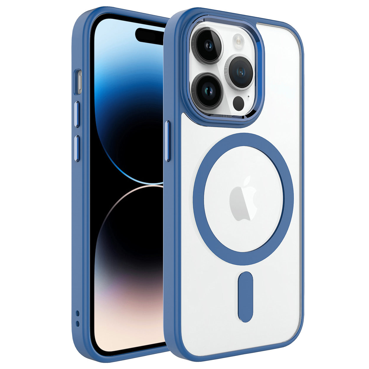 iPhone 14 Pro Kılıf Wireless Şarj Özellikli Zore Krom M-safe Silikon Kılıf