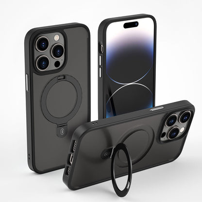 iPhone 14 Pro Kılıf Wiwu ZMM-010 M-safe Şarj Özellikli Parmak İzi Bırakmayan Mat Transparan Standlı Kılıf