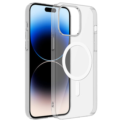 iPhone 14 Pro Kılıf Zore Wireless Şarj Özellikli Şeffaf Tek Kamera Çerçeveli Porto Kılıf