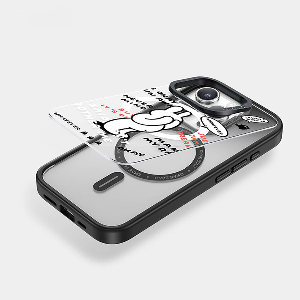 Apple iPhone 14 Pro Magsafe Şarj Özellikli Casebang Chill Out Serisi Mıknatıslı Arka Panel Siyah