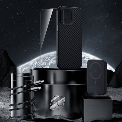 Apple iPhone 14 Pro Max Benks Grand Combo 5in1 Aksesuar Seti Kılıf-Ekran Koruyucu-Lens Koruyucu-Kablo-Powerbank Siyah