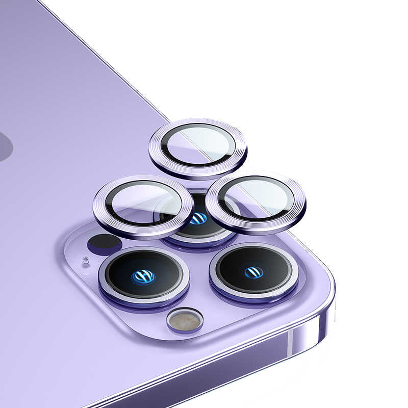 Apple iPhone 14 Pro Max Benks New KR Kamera Lens Koruyucu Mor