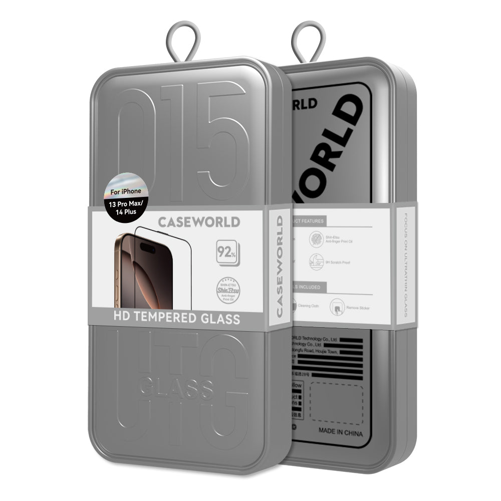 iPhone 14 Pro Max CaseWorld 0.25mm HD 3D Temperli Cam Ekran Koruyucu + Uygulama Aparatlı
