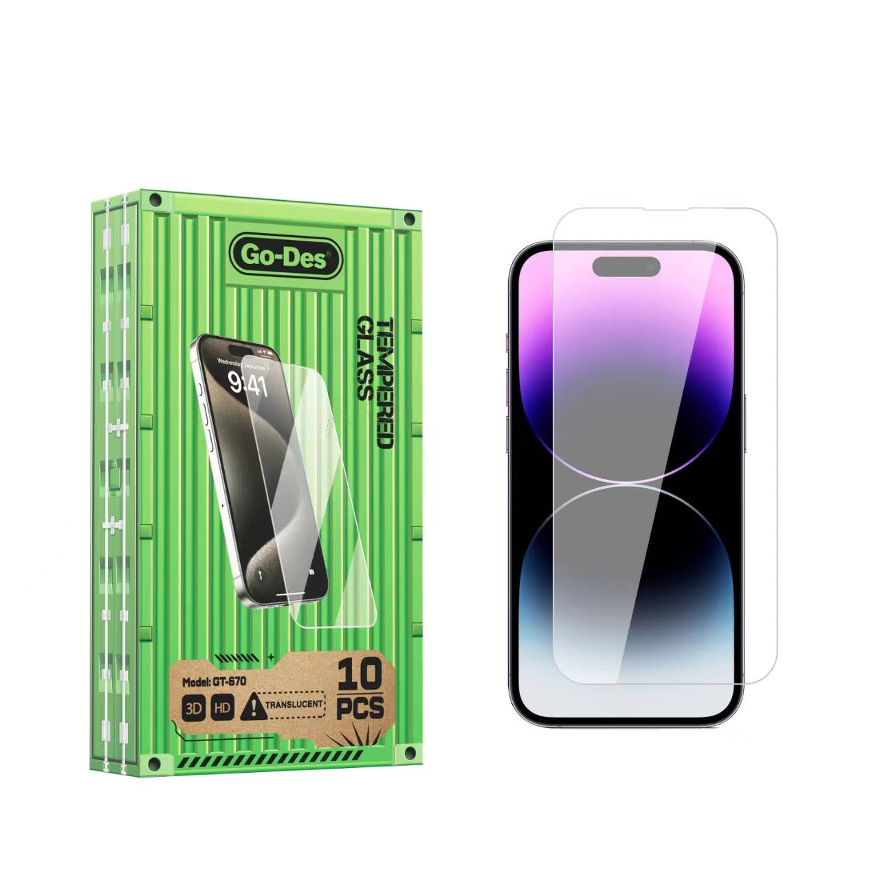iPhone 14 Pro Max Go Des Parmak İzi Bırakmayan 9H Oleofobik Bom Glass Ekran Koruyucu