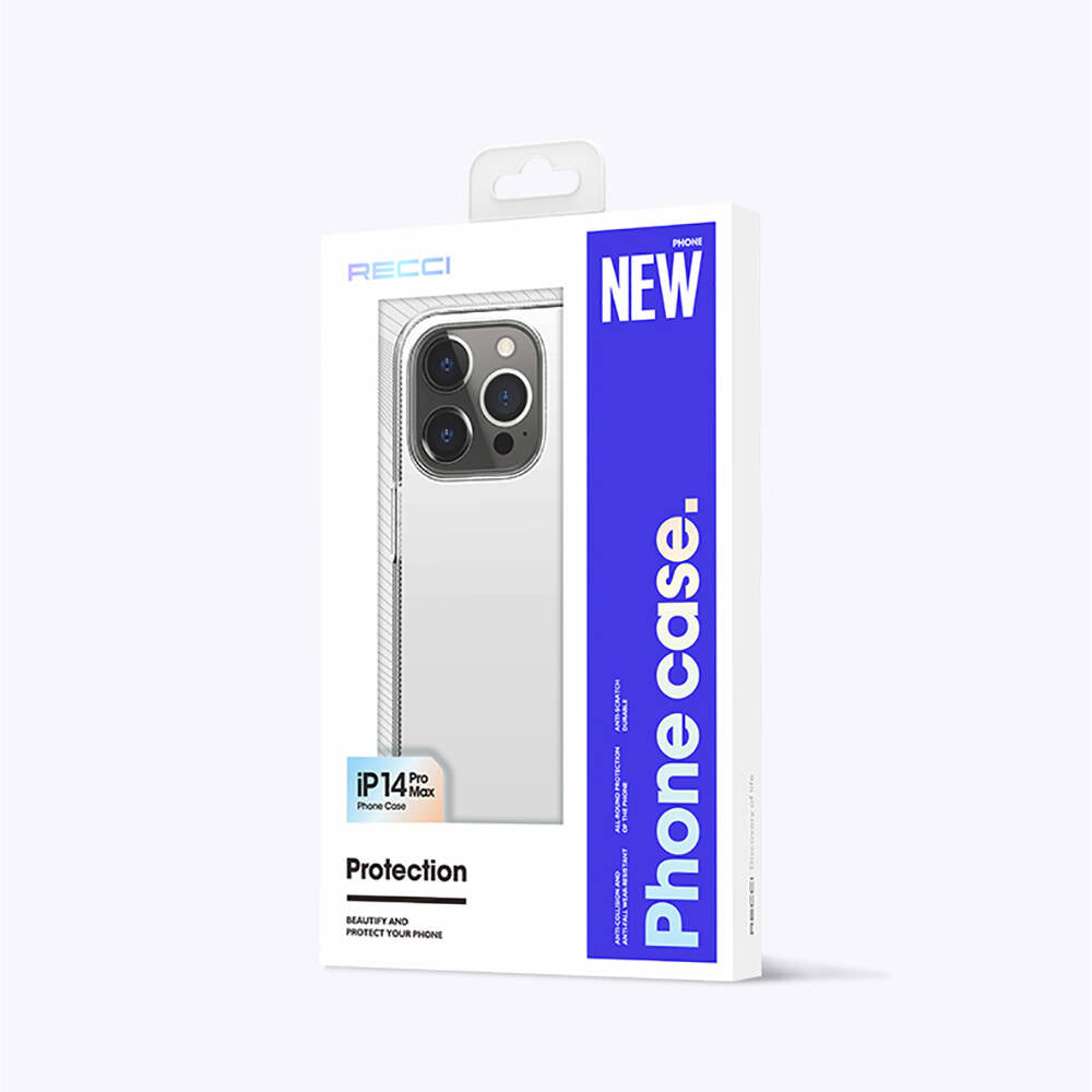 iPhone 14 Pro Max Kılıf Airbagli Şeffaf Darbe Emici Silikon Tasarımlı Recci Clarity Serisi Kılıf
